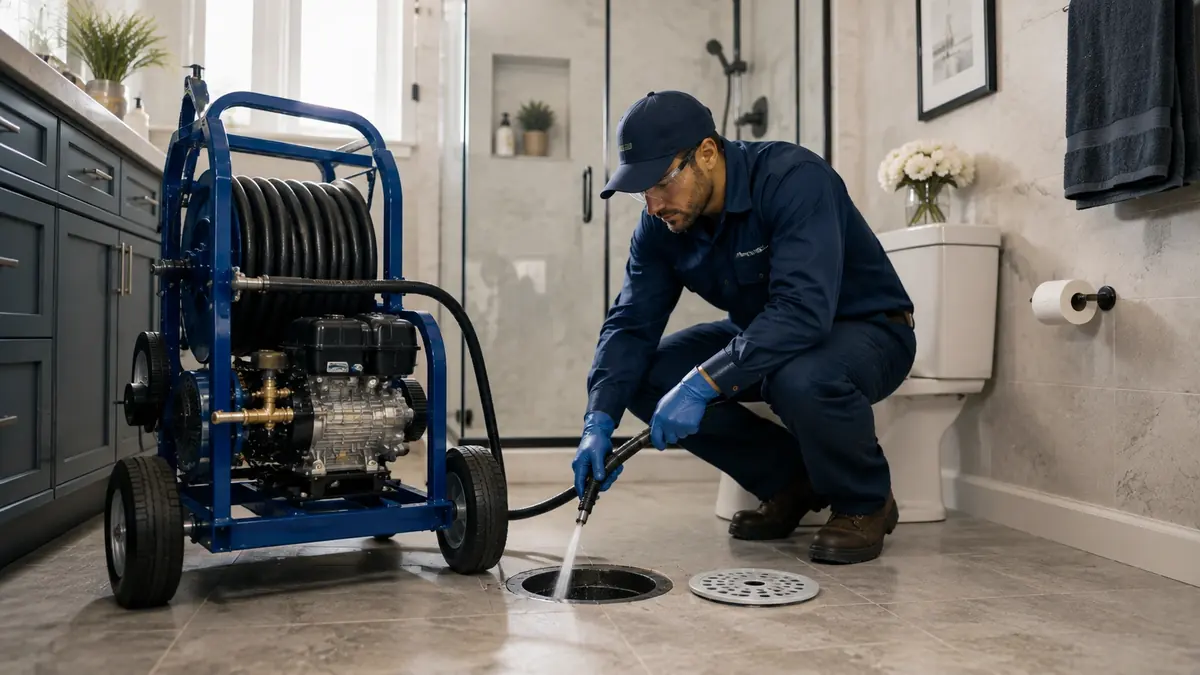 Bathroom Drain Hydro Jetting in Huron