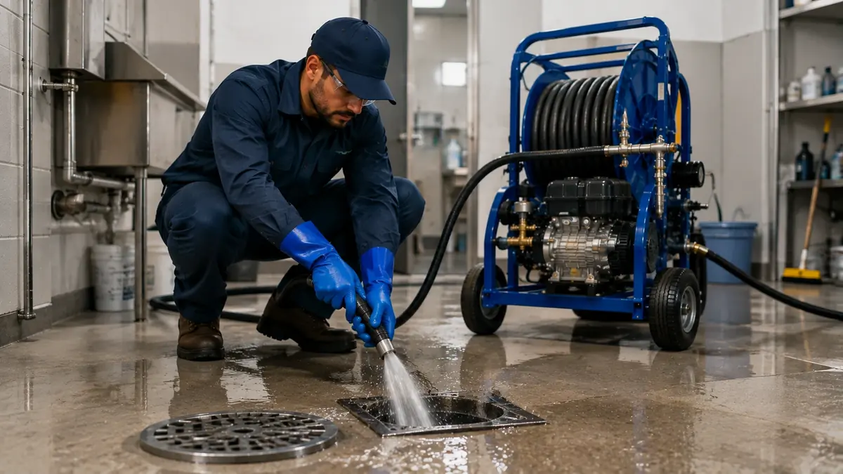 Floor Drain Hydro Jet Cleaning in Huron
