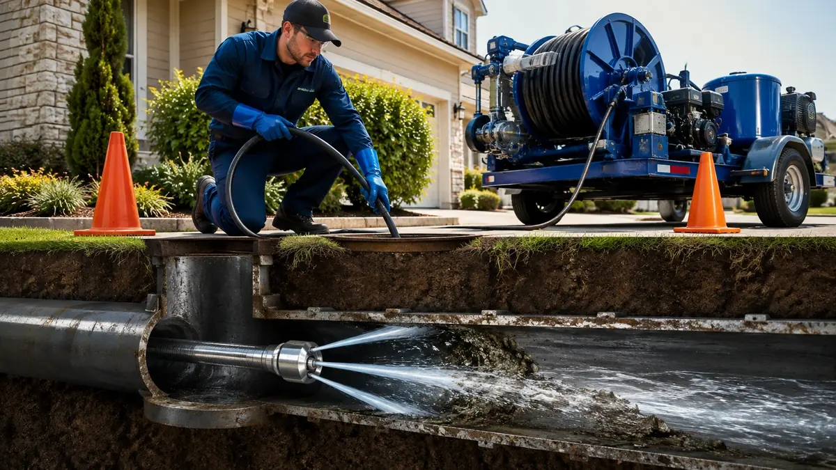 Main Sewer Line Hydro Jet Cleaning in Huron
